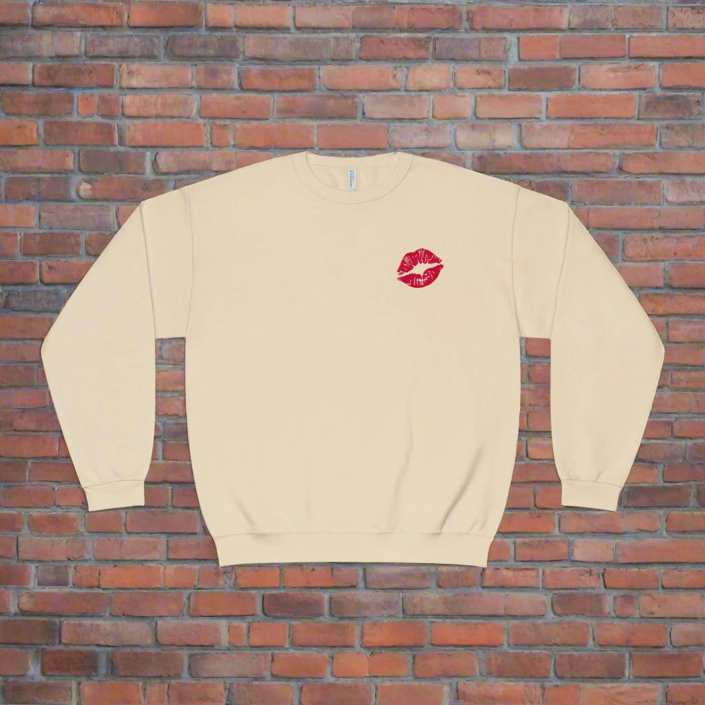 Kiss Print Crewneck Sweatshirt
