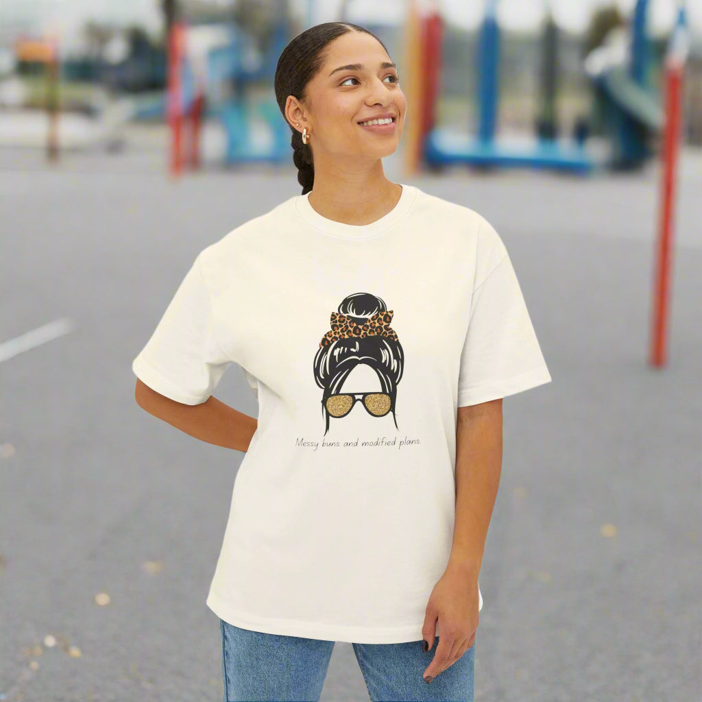 Messy Bun and Modified plans Tee